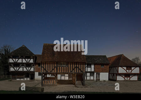 La Place du Marché de nuit à le Weald et Downland Musée vivant à Singleton Banque D'Images