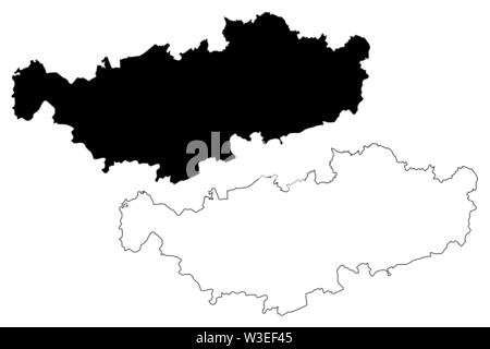 La Province du Brabant wallon (Royaume de Belgique, Provinces de Belgique, Région Wallonne) map vector illustration, scribble sketch Brabant Wallon site Illustration de Vecteur