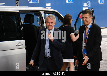 Bruxelles, Belgique, 15 juillet 2019. Le ministre des Affaires étrangères finlandais Pekka Haavisto assiste à un Conseil des affaires étrangères de l'Union européenne réunion. Credit : ALEXANDROS MICHAILIDIS/Alamy Live News Banque D'Images