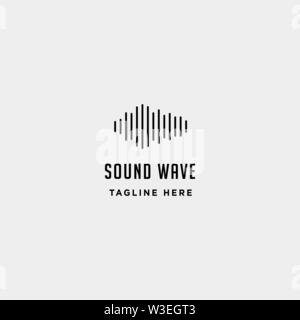 Sound wave audio musique vecteur logo icône symbole simple signe isolé Illustration de Vecteur