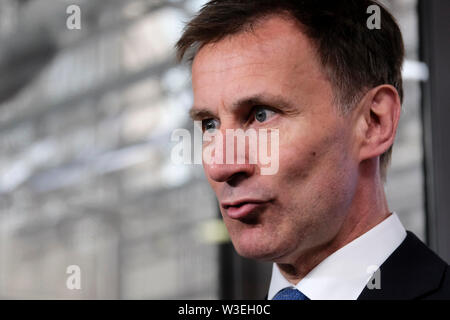 Bruxelles, Belgique, 15 juillet 2019. Le Secrétaire aux affaires étrangères britannique Jeremy Hunt assiste à un Conseil des affaires étrangères de l'Union européenne réunion. Credit : ALEXANDROS MICHAILIDIS/Alamy Live News Banque D'Images