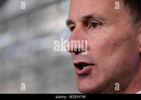 Bruxelles, Belgique, 15 juillet 2019. Le Secrétaire aux affaires étrangères britannique Jeremy Hunt assiste à un Conseil des affaires étrangères de l'Union européenne réunion. Credit : ALEXANDROS MICHAILIDIS/Alamy Live News Banque D'Images
