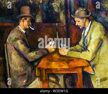 Paul Cézanne, les joueurs de cartes, peinture post-impressionniste, 1894-1895 Banque D'Images