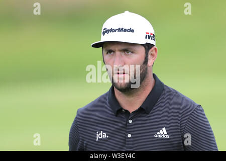 Jon de l'Espagne au cours de l'aperçu de Rahm la deuxième journée de l'Open Championship 2019 au Club de golf Royal Portrush. Banque D'Images