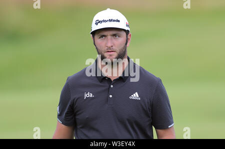 Jon de l'Espagne au cours de l'aperçu de Rahm la deuxième journée de l'Open Championship 2019 au Club de golf Royal Portrush. Banque D'Images