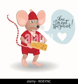 Vecteur de Noël souris. Cartoon illustration. Illustration de Vecteur