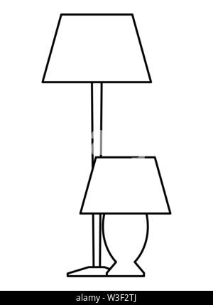 Vivant et prix des lampes en noir et blanc Illustration de Vecteur