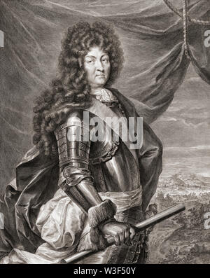 Louis XIV, 1638 - 1715, alias Louis le Grand ou le Roi Soleil. Roi de France. D'après une peinture de Jean de La Haye. Banque D'Images