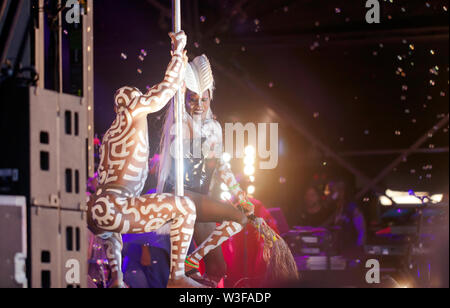 Grace Jones garniture sur la scène principale à l'OnBlackheath Music Festival 2019 Banque D'Images