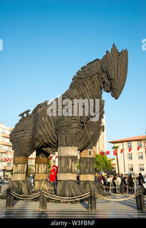 Le cheval de Troie qui est apparu dans le film 'Troie' (2004) de Çanakkale, à l'Ouest Région de Marmara, en Turquie Banque D'Images