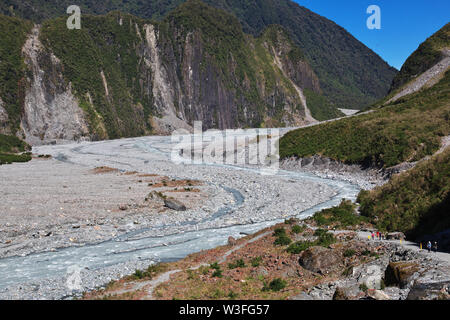Fox Glacier sur l'île du Sud, Nouvelle-Zélande Banque D'Images