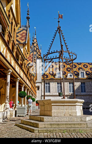 Hospice de Beaune, l'Hôtel-Dieu à Beaune, bourgogne, en France. Banque D'Images