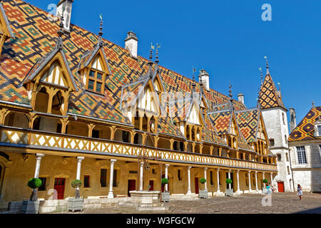 Hospice de Beaune, l'Hôtel-Dieu à Beaune, bourgogne, en France. Banque D'Images