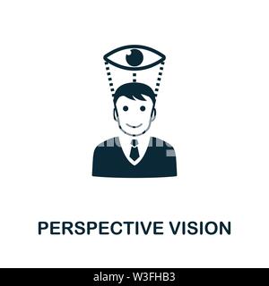 Vision Perspective icône vecteur symbole. Creative signe de la gestion d'icônes collection. Vision Perspective plate remplie d'ordinateurs et de l'icône Illustration de Vecteur