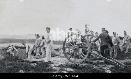 2e Seaforth Highlanders construire fosse pour machine gun Banque D'Images