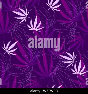 Modèle transparent avec des feuilles de chanvre. Illustration vectorielle Stock. Illustration de Vecteur