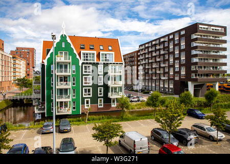 Zaandam Pays-bas, zone résidentielle, Vurehoot Street, bâtiment résidentiel, Banque D'Images