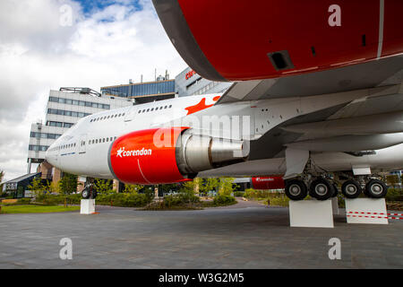 Village Corendon Hotels, Am Flughafen Amsterdam Schiphol, Antilles KLM Boeing 747-400, Jumbo jet, im Park der Hotelanlage, wird zu einem 5D Luftfahrt Banque D'Images