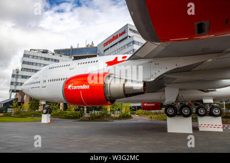 Corendon Hotels Village, à l'aéroport d'Amsterdam-Schiphol, ex-KLM Boeing 747-400, Jumbo jet, dans le parc de l'hôtel complexe, seront convertis en Banque D'Images
