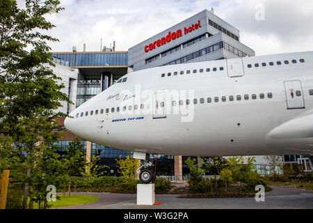 Village Corendon Hotels, Am Flughafen Amsterdam Schiphol, Antilles KLM Boeing 747-400, Jumbo jet, im Park der Hotelanlage, wird zu einem 5D Luftfahrt Banque D'Images