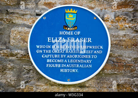 Une blue plaque pour Eliza Fraser sur une maison à Stromness, Orkney, Scotland, UK. Banque D'Images