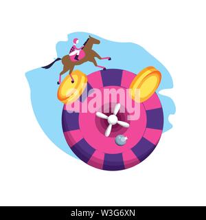 Jeu de roulette de casino avec l'hippodrome vector illustration design Illustration de Vecteur