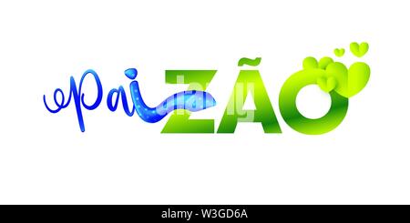 Le jour de père brésilien le lettrage. Vector illustration. Logo typographique. Titre de calligraphie. Éléments de fête. La composition décorative. Illustration de Vecteur