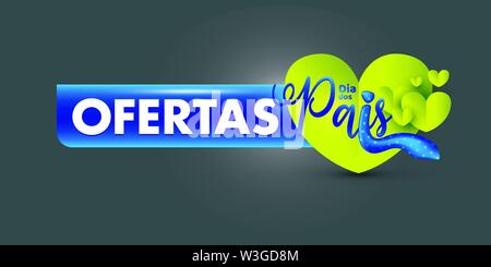 Le jour de père brésilien le lettrage. Vector illustration. Logo typographique. Titre de calligraphie. Éléments de fête. La composition décorative. Illustration de Vecteur