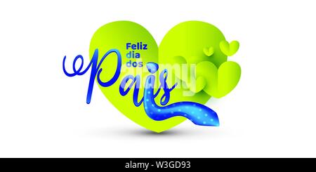 Le jour de père brésilien le lettrage. Vector illustration. Logo typographique. Titre de calligraphie. Éléments de fête. La composition décorative. Illustration de Vecteur