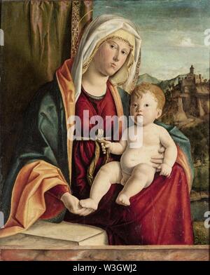 Cima da Conegliano, Madonna col bambino e i Santi Francesco e Giovanni Battista, Fine XV XVI inizio secolo, Olio su tavola, Olio su tavola, 71,7 x 84 cm, Coll Cini Venezia. Banque D'Images