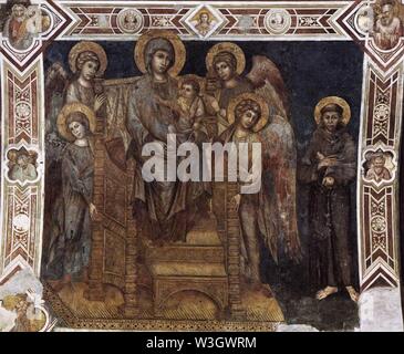 Cimabue - Madonna Enthroned avec l'enfant, Saint François et quatre anges - Banque D'Images