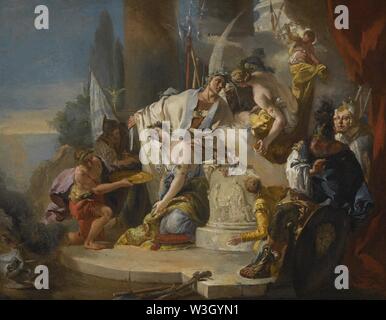 Cercle de Giovanni Battista Tiepolo - le sacrifice d'Iphigénie. Banque D'Images