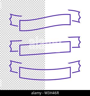 Un ensemble de rubans bannière isolé sur un fond transparent. Vector illustration simple. Avec l'espace pour le texte. Convient pour l'infographie, de la conception, Illustration de Vecteur