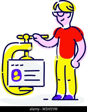 Icône dans le style de la caricature. Objet isolé sur fond blanc. La conception des personnages. Icône incroyable pour votre site web, de la présentation ou de l'éducation Illustration de Vecteur