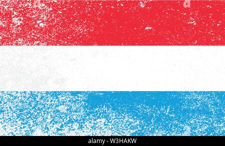 Le drapeau du Luxembourg en rouge blanc et bleu avec des groupes grunge FX Illustration de Vecteur