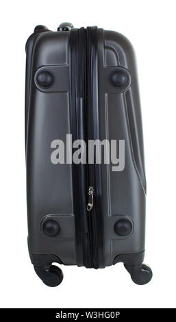 Partie latérale de la valise avec pieds goujons tampon isolé sur fond blanc Banque D'Images