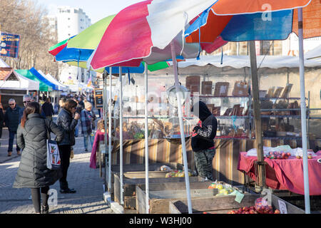 Le marché du samedi à Hobart Salamanca centre-ville, ces marchés extérieurs ont lieu chaque samedi,Hobart Tasmanie,Australie, Banque D'Images