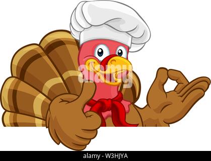 Chef de la Turquie ou de l'action de Cartoon de Noël Illustration de Vecteur