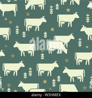 Modèle vectoriel continu d'animaux de ferme, les bâtiments, l'équipement et d'autres éléments dans des couleurs noir et blanc. Illustration de Vecteur