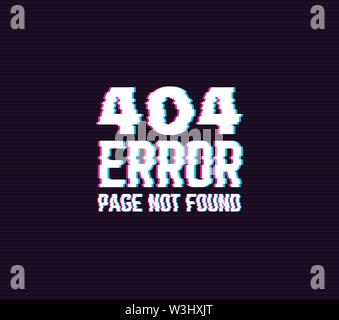 Erreur 404 signe glitch Illustration de Vecteur