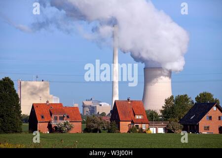 Heyden, centrale électrique alimentée au charbon, le réchauffement climatique, l'élimination progressive du charbon, Werder, Rhénanie du Nord-Westphalie, Allemagne Banque D'Images