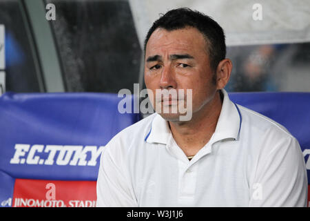 Tokyo, Japon. 14 juillet, 2019. L'entraîneur-chef FC Tokyo Kenta Hasegawa au cours de la J1 2019 football match Ligue entre FC Tokyo 0-3 Kawasaki frontale au Ajinomoto Stadium à Tokyo, Japon, Juillet 14, 2019. Credit : AFLO/Alamy Live News Banque D'Images