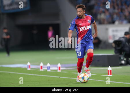 Tokyo, Japon. 14 juillet, 2019. FC Tokyo's Kotaro Omori durant la Ligue J1 2019 match de football entre FC Tokyo 0-3 Kawasaki frontale au Ajinomoto Stadium à Tokyo, Japon, Juillet 14, 2019. Credit : AFLO/Alamy Live News Banque D'Images