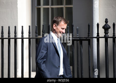 London,UK,16 juillet 2019, secrétaire d'État aux Affaires étrangères et du Commonwealth le Rt Hon Jeremy Hunt MP arrive pour la réunion hebdomadaire du cabinet au 10 Downing Street, Londres, qui sera peut-être un final de Theresa comme Premier ministre.Credit : Keith Larby/Alamy Live News Banque D'Images