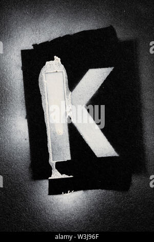 Lettre K spray grunge paninted stencil Banque D'Images