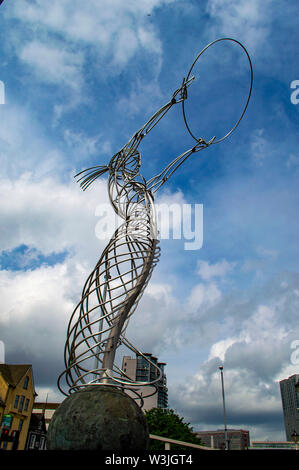 Phare de l'espoir la sculpture à Belfast, en Irlande du Nord Banque D'Images