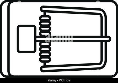 Piège à Souris en bois. Piège à Souris en bois contour icône vecteur pour la conception web isolé sur fond blanc Illustration de Vecteur