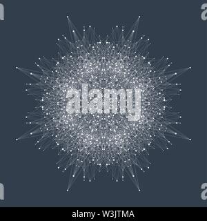 L'expansion de la vie. Explosion de couleurs avec l'arrière-plan et les points de la ligne, le débit de l'onde. La technologie quantique de visualisation. Abstract graphic Illustration de Vecteur