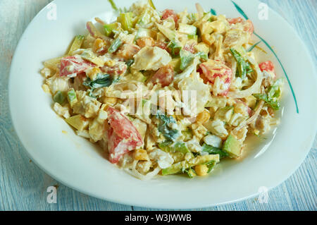 Gazpacho - Morue portoricain, Salade salade rafraîchissante composée de sel floconneux cod. Banque D'Images