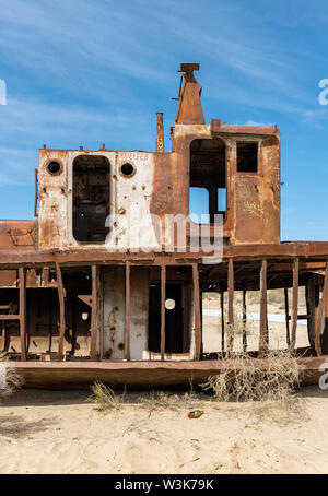 Cimetière de Navires de la mer d'Aral, Moynaq (Moynak), l'Ouzbékistan Banque D'Images